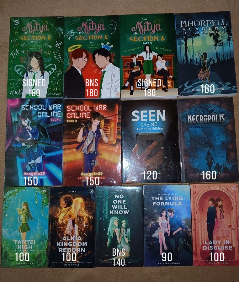svtcherry_'s tweet photo. WTS LFB PH

FOR SALE SIGNED, BNS, PRELOVED WATTPAD BOOKS

~ X to sensitive 
~ gcash payo
~ sco, direct j&amp;t, ggx
📍 las piñas, metro manila

t. mhiamb amnse qed uni garnet academy project lokihell university chasing hell mhorfell school war online necropolis tantei high alki nowk https://t.co/lPvI5c2MDF