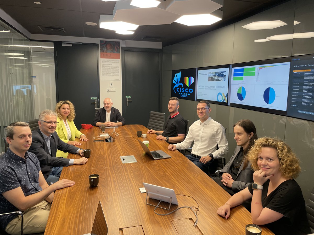 A week ago, we had the pleasure of attending a meeting at the @CiscoPoland headquarters. It was a great opportunity to discuss key insights from running the #SOC and innovative technologies in #cybersecurity.

More: soccer.agh.edu.pl/en/detail/socc…