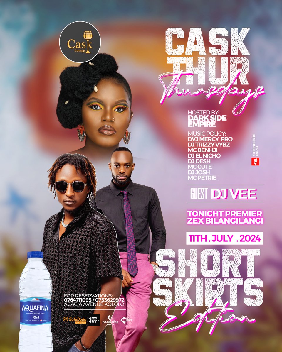 CaskLoungeKla's tweet photo. 🔊🔥 It’s time to party! CASK THURSDAYS- we are back tonight with the Short Skirts Edition! 🎉 

Join us for a night of great music, good vibes, and a lot of fun moments! https://t.co/Y8r7380Wrl