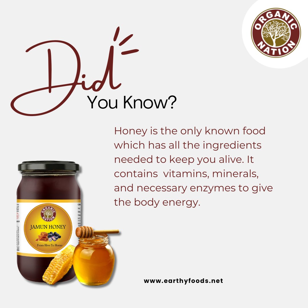 organicnation_'s tweet image. 🍯 Did You Know? 🍯

Honey is the only known food which has all the ingredients needed to keep you alive. It contains  vitamins, minerals, and necessary enzymes to give the body energy.

#HoneyFacts #NaturalSweetener #BeeMagic #HealthBenefits #Antioxidants #EnergyBoost