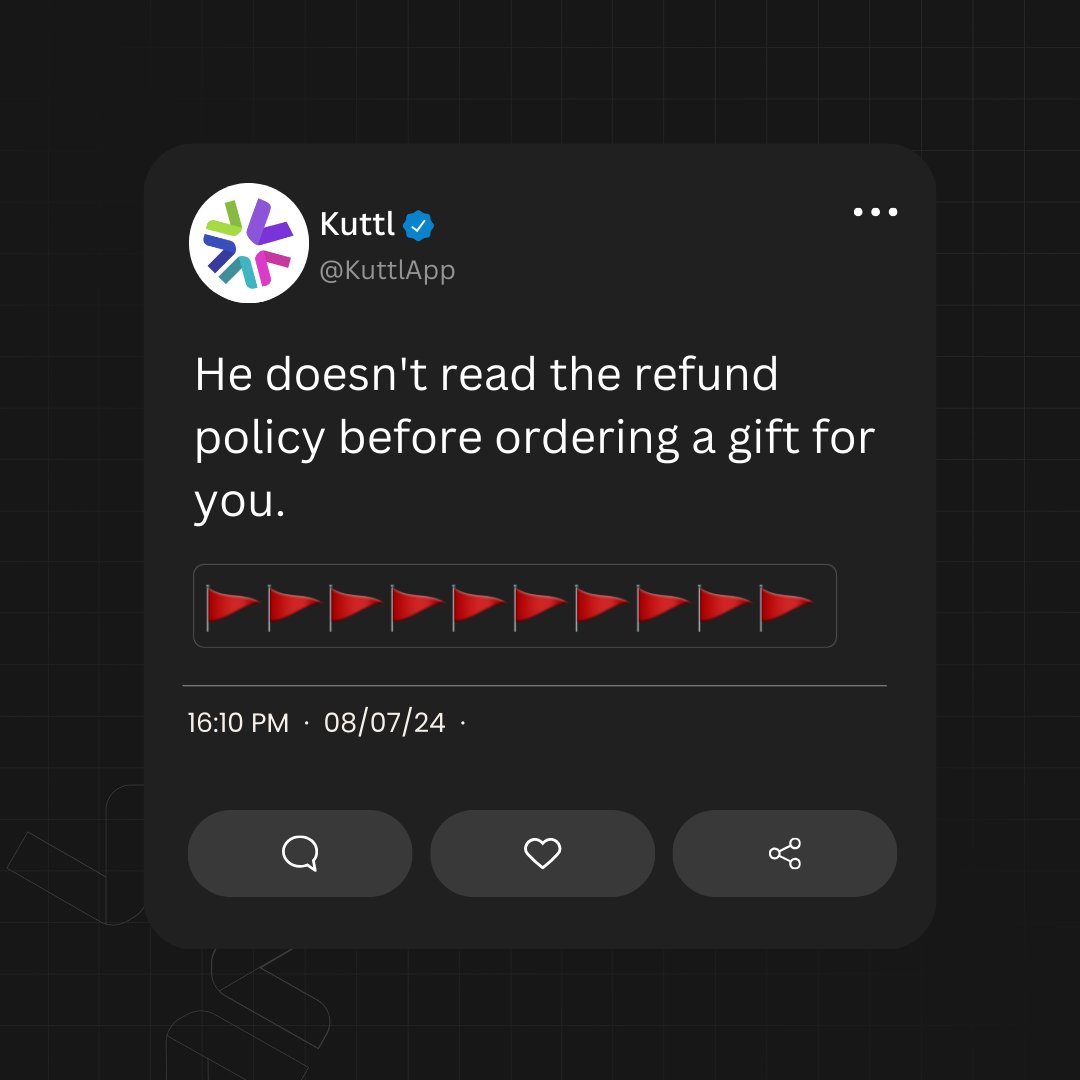 KuttlApp's tweet photo. Shopping spree with bae? Here are some red flags and green flags to watch out for! https://t.co/z4N4OSFn50