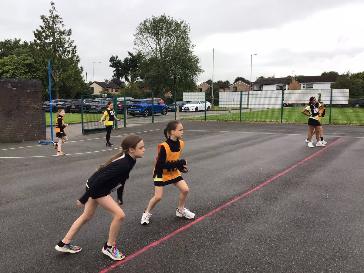 wellbeingGayton's tweet photo. What a great netball tournament! The weather did not stop play ☔️Well done to all the Y5/6 teams. Thankyou again for all the parental support (and umbrellas!). Big thanks to Poulton Primary for organising and refereeing. @poultonlancelyn @GaytonPrimary https://t.co/3mpsN5LSRF