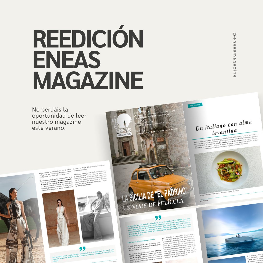 No perdáis la oportunidad de leer nuestro magazine este verano.
calameo.com/read/006515554…
eneasmagazine.com