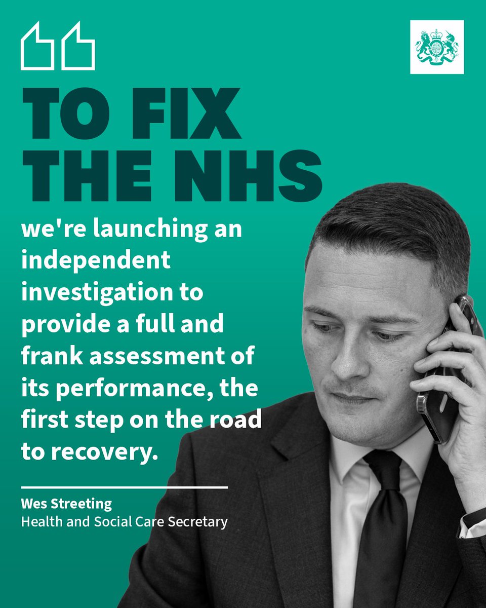 🚨 NEW: Health and Social Care Secretary @WesStreeting has launched an independent investigation to diagnose the problems facing the NHS. 

🌟 <a href="/ImperialNHS/">Imperial NHS 💙</a>'s Professor Lord Darzi has been appointed to lead the work.  

Read more: gov.uk/government/new…