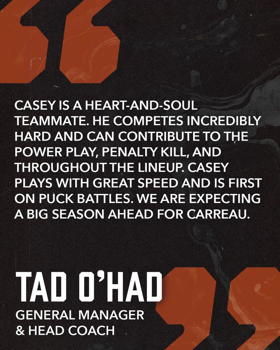 We’ve re-signed Casey Carreau for year three in KC 🙌🏼

Read more —> kcmavericks.com/news/2024/07/f…

<a href="/ECHL/">ECHL</a>