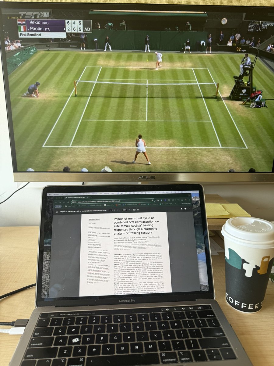 🎶These are a few of my favourite things🎶

Wimbledon &amp; coffee to accompany this morning’s menstrual cycle research read
