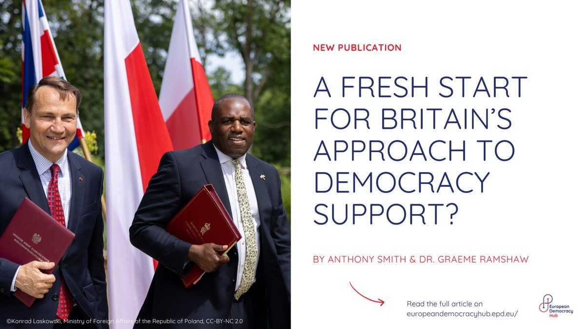 🇬🇧 | Last week, Labour MP David Lammy was appointed as the new #UK’s Foreign Secretary.

What can we expect from Labour’s approach to global #democracy issues?

Check out our latest commentary by Anthony Smith and @BN7WFD (<a href="/WFD_Democracy/">Westminster Foundation for Democracy (WFD)</a>) 👉
europeandemocracyhub.epd.eu/a-fresh-start-…