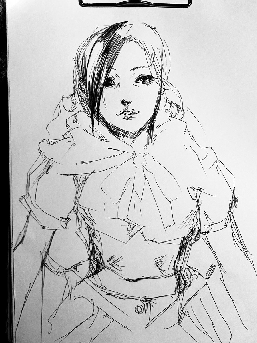 少し描きました。

夜勤の夜食休憩時に。
夜食は食べないので。

#イラスト #illustration #rkgk 
