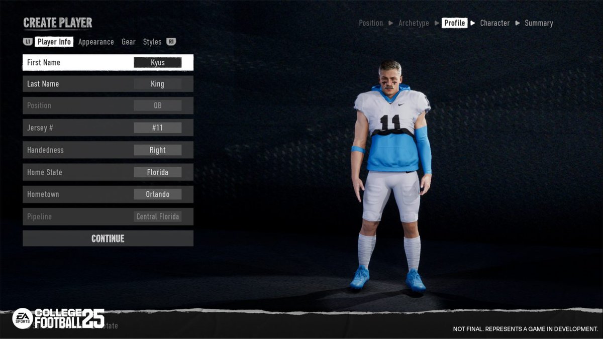 EricRayweather's tweet image. Road To Glory in College Football 25: A Thread

Here's a look at the home screen, the prospect selection screen where you decide to be a 5 Star down to a 2 Star. You also have your are type selection screen, and player creation.