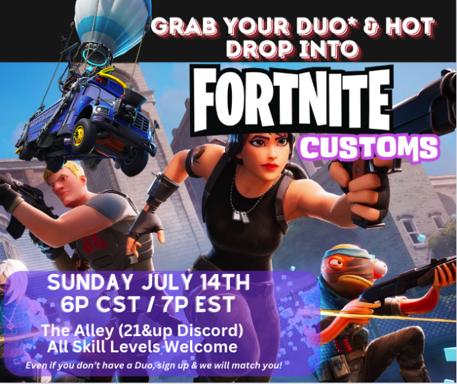 itsAlikat's tweet photo. Calling all WildKats!  Custom Reloaded Zero Build matches THIS SUNDAY at 6p CST.

No duo? No problem -- come RSVP anyway, we will find you a match!

All skill levels welcome!
If I get 10 RTs in the next 4 hours I'll add a vbucks participation raffle!  Spread the word! https://t.co/4mLQg6sDIV