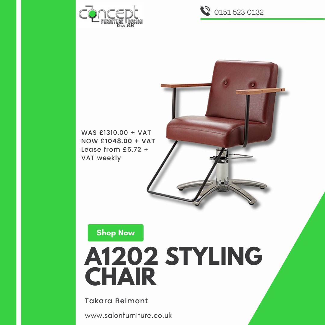 A1202 Styling Chair - £1048.00

SHOP: salonfurniture.co.uk/a1202-styling-…

#stylingchair #chairs #salonfurniture #barberfurniture #salons #barbershop #conceptsalon