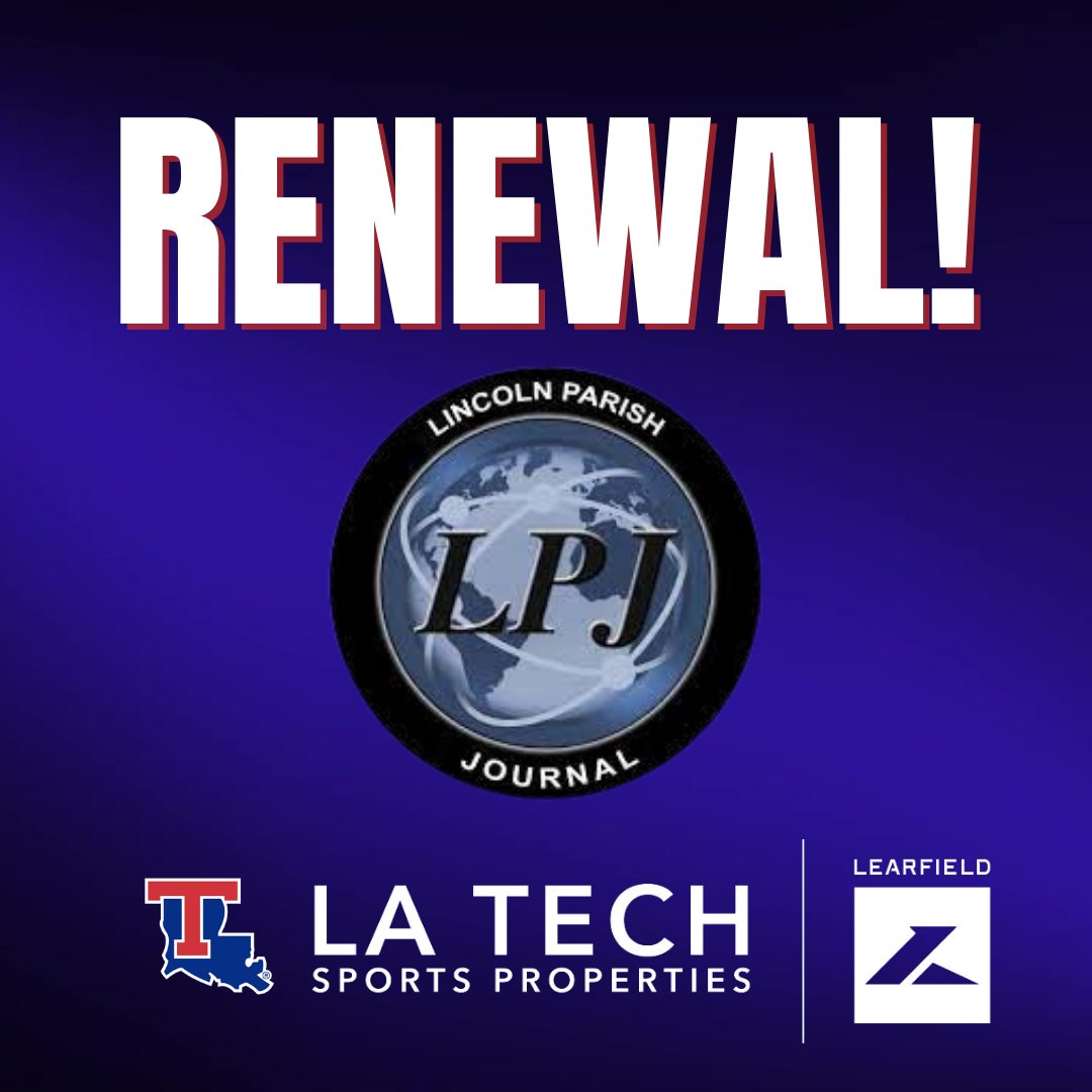LATechSportsNet's tweet photo. 🚨BREAKING NEWS🚨

The Lincoln Parish Journal will continue to be a Proud Partner of @LATechSports!

Be sure to subscribe to their free daily email to stay up to date on Lincoln Parish news, sports, and events. 

#BarkLouder https://t.co/DXe6u0nF8L