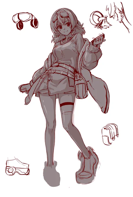 今日は脚の調整と靴のデザイン案を作成していました_φ(・_・靴ってしっかり描こうとするとなかなか難しい… 