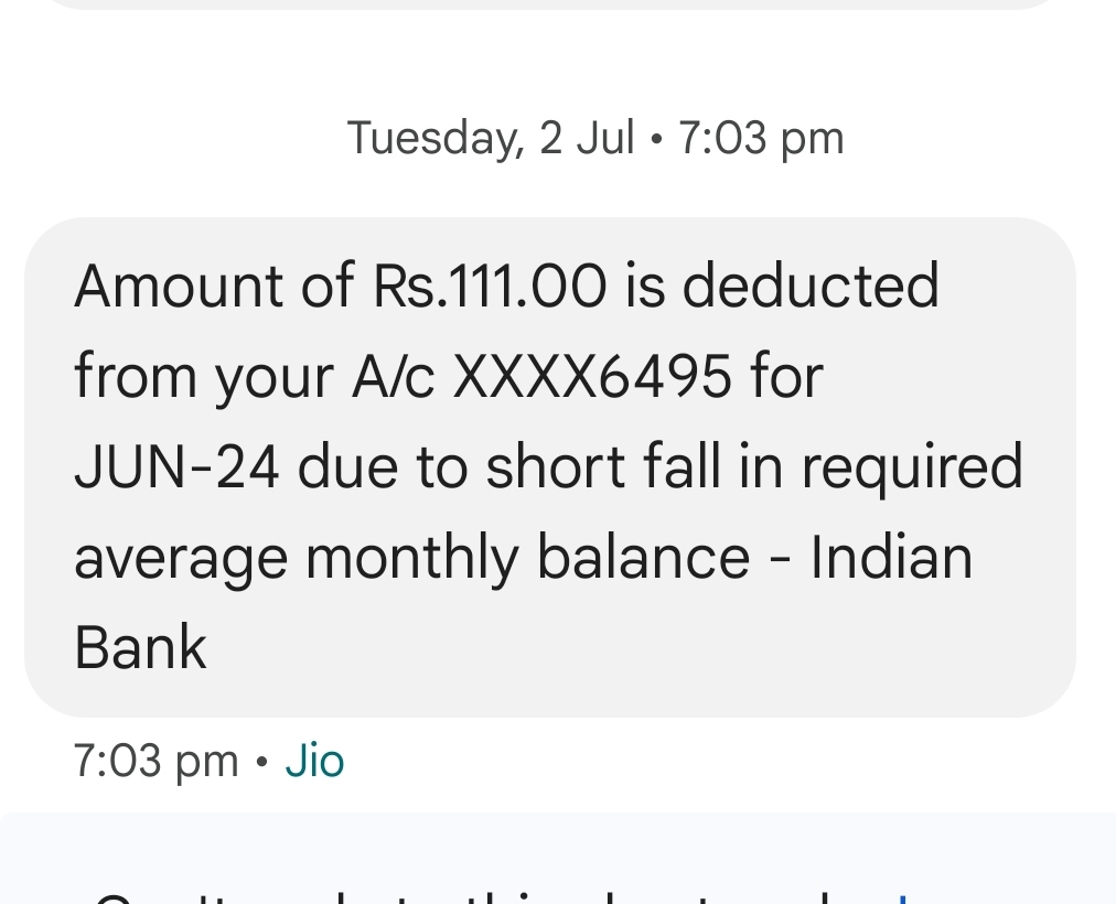 RamajiAmit's tweet photo. @MyIndianBank @RBI
My account has been debited with 111₹ on 2nd july2024, advise me the reason of deduction, as home branch manager unable to describe the reason of deduction
FYI. 
Attached snapshot https://t.co/XUPiG9rLWp