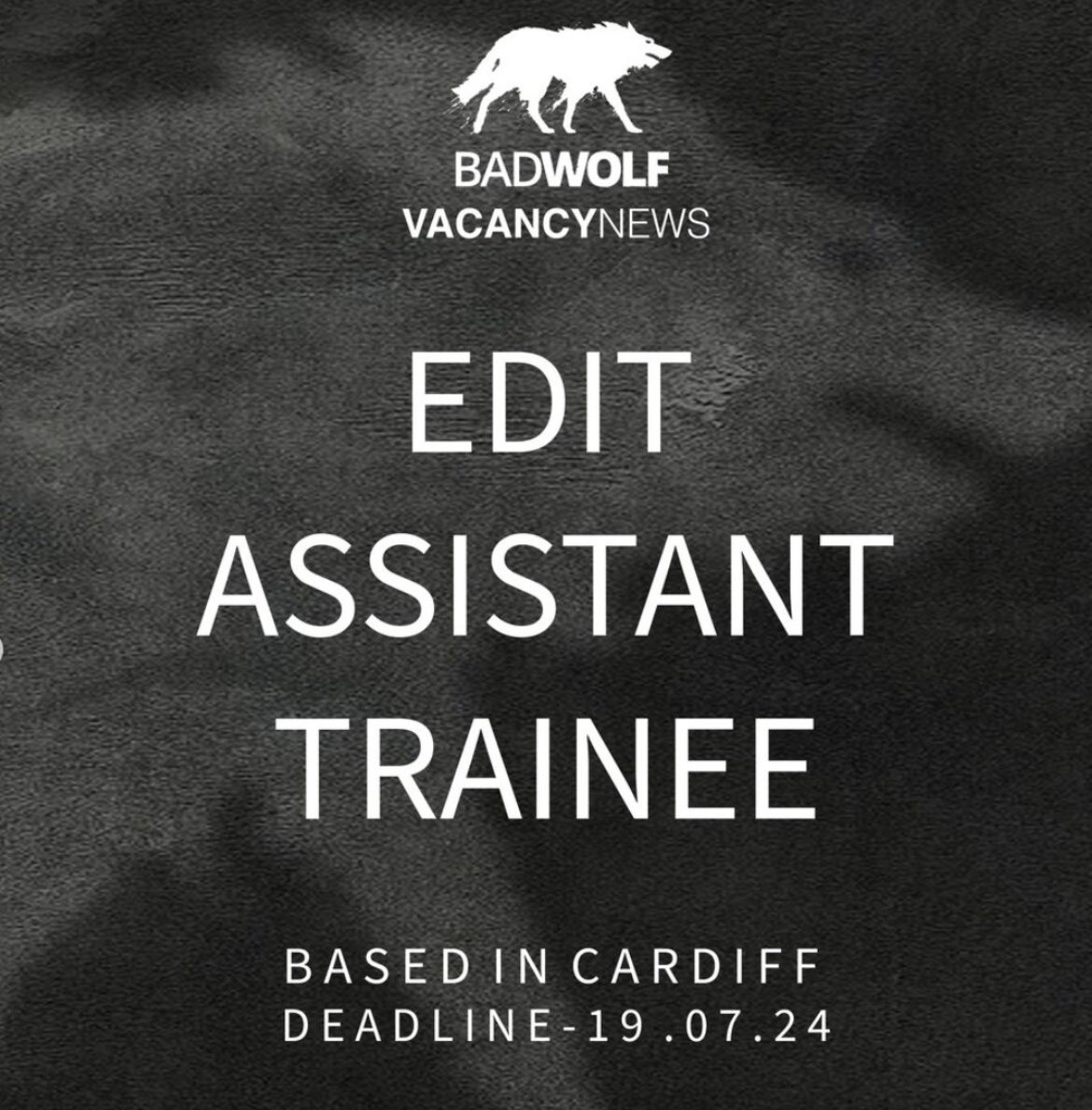 uktvjob's tweet photo. A Bad Wolf Production are currently seeking a variety of trainees!
They are advertising for the following roles:
✨Camera Trainee (X2)
✨Costume Trainee (X2)
✨Edit Assistant Trainee
✨Floor Runner Trainee
✨Make Up Trainee
✨Script Supervisor Trainee
✨VFX On-Set Trainee

Head over to https://t.co/xo0rt8SpAB to apply! Sharing from @ScreenAllianceW