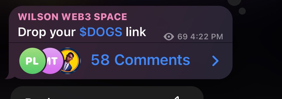 EVERYBODY WITH LESS THAN 1 MILLION $DOGS

JOIN TG AND DROP YOUR REFERRAL LINK

t.me/wilson_web3spa…
 
HURRY

$DOGS WILL MAKE YOU A BILLIONAIRE