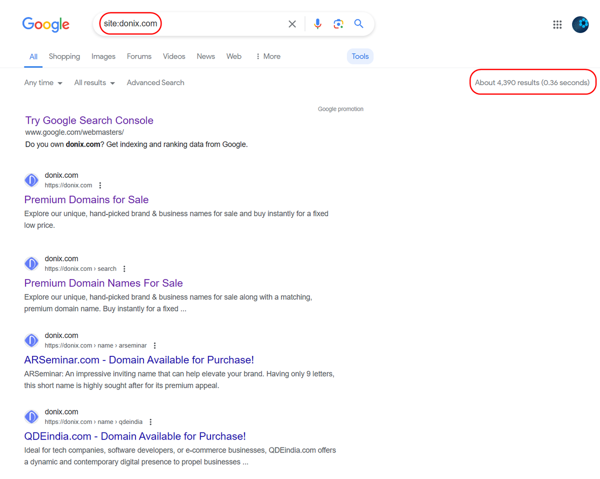 Google SEO win: 4,390 domains registered! 🚀

Success with Atom's WLM donix•com, getting 4,390 pages listed on Google!

This is just 1/3 of the total domains, but it will drop to below 1,000 soon.

Atom, strong in SEM, is weak in SEO.

Atom (<a href="/squadhelp/">Atom.com (now @atomHQ)</a>), please hire an SEO