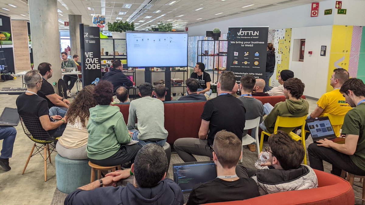 Vottun's tweet photo. EVENT!🤯
Get ready for the Web3 Hackathon: Beyond The Frontier
You can sign up through the link in the next post of this thread 👇
🗓️ Date: 21-22 September 2024
👩💻 Participants: 100+ Hackers
🎓 Workshops and Talks: 10+ sessions from Web3 Key Opinion Leaders
🍽️ Amenities: Basic food and beverages provided
💼 Mentoring: Business and technical mentoring
📍 Location: BUILDING @42 TELEFONICA - BARCELONA
🏆 HACKATHON PRIZES
💰 Rewards:
Up to €10,000 in monetary awards & services valued at €30,000.
Perks and awards from the Vottun Ecosystem (Vottun Labs & Vottun Builder Days).
🤝 Dext Force Festival Collaboration:
The hackathon award ceremony will be at the Dext Force Festival (4-5 October in Barcelona).
Every hackathon participant will get a 50% discount, and winners will receive free full-access tickets.
📣 Partners:
@DEXToolsApp, @DEXTForceFest, @42BarcelonaFTef, @DoraHacks, @BlockandChange, @gamebcn, @EscuelaCryptoES, @NWC10group, Community4experience, W3 Lab Community, @skiller_edu, @cryptoconexion, https://t.co/WVm1hWfQK9
What are you waiting for? Build The Next Generation Of DeFi Dapps! ✨
#vottunhackathon2024 #Vottunecosystem #Web3 #Blockchain #Innovation #Barcelona #TechEvent