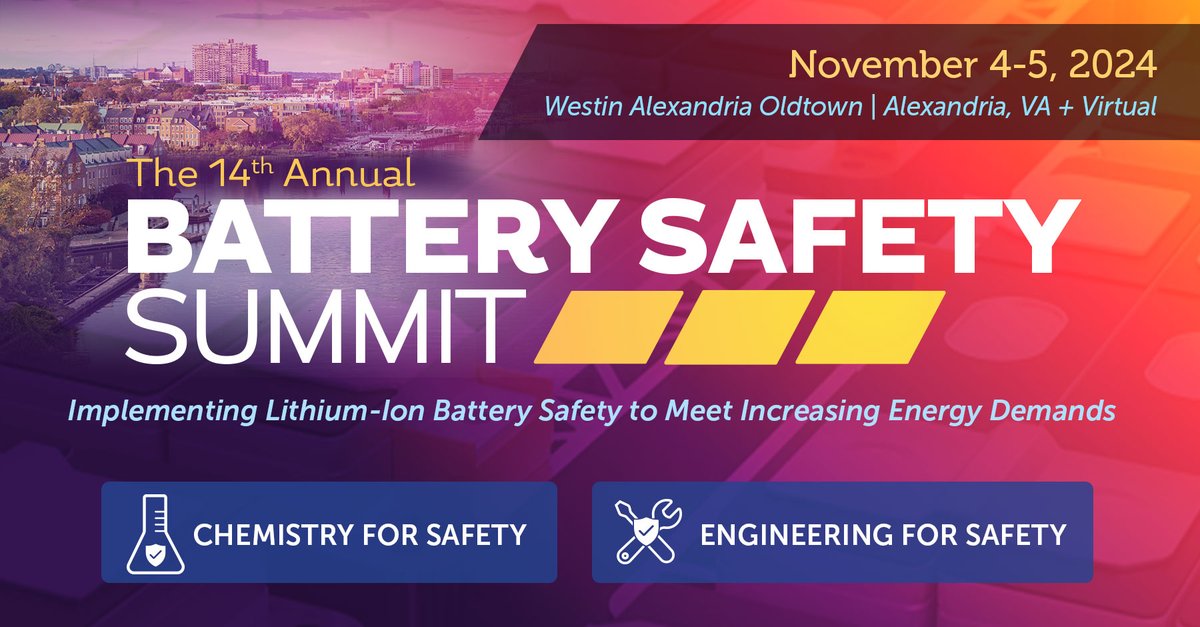 Final Agenda and Early Bird Savings Now Available cambridgeenertech.com/battery-safety Reserve your spot by Friday and SAVE $300! With streams focusing on chemistry and engineering for safety, the 14th Annual Battery Safety Summit will bring together the key players from around the world to
