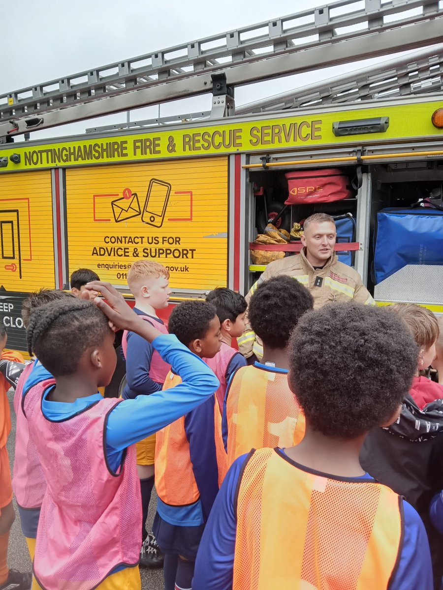 NCFCFoundation's tweet photo. It was our pleasure to host a @PLCommunities Primary Stars tournament today, inviting local schools to come and spend a day playing football and engaging in different workshops.

Big thanks to @nottsfire Fire Prevention team who did safety talks with the young people 👏
#Notts https://t.co/XgyM6YahOO