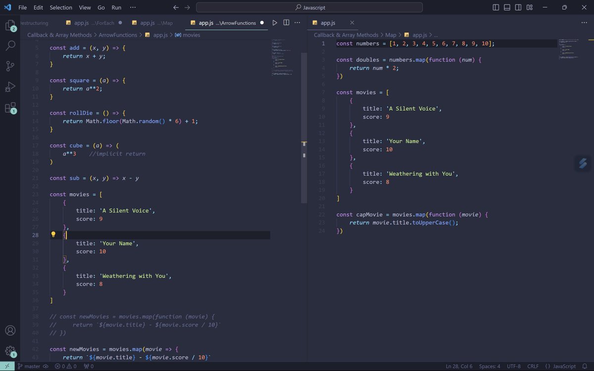 adxtye's tweet photo. 🌟 Web Dev Update! 🌟

Learning JavaScript callbacks and array methods! Covered forEach, map, arrow functions, and implicit return. Loving the efficiency and readability of my code! 🚀💻

#WebDevelopment #JavaScript #Coding #LearningJourney #LearninPublic https://t.co/xfBHOrFYZg