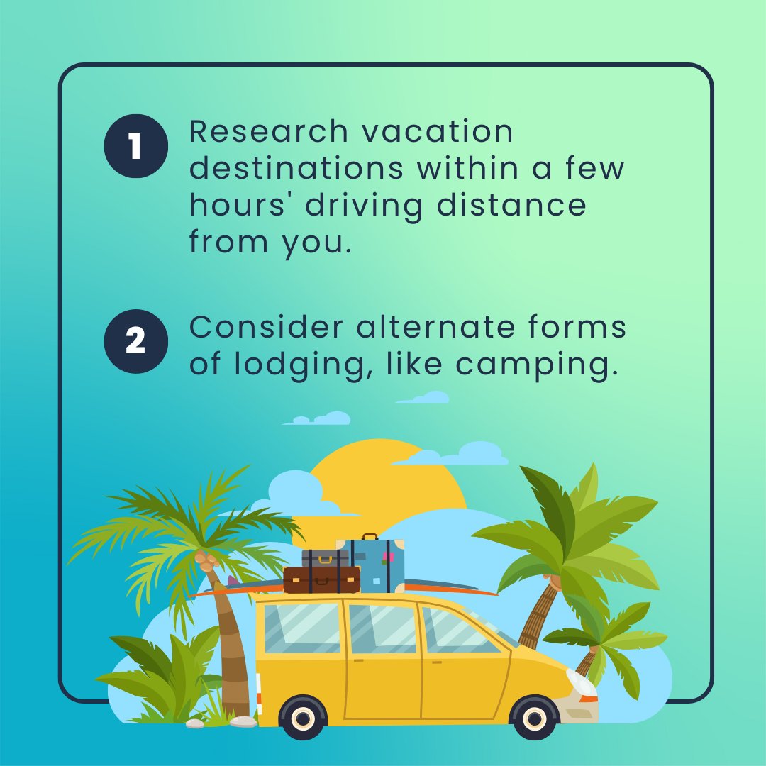 You deserve a vacation, but your vacation doesn't need to put you into a bad financial situation. 🌴 Swipe for tips to save on your next summer vacation.