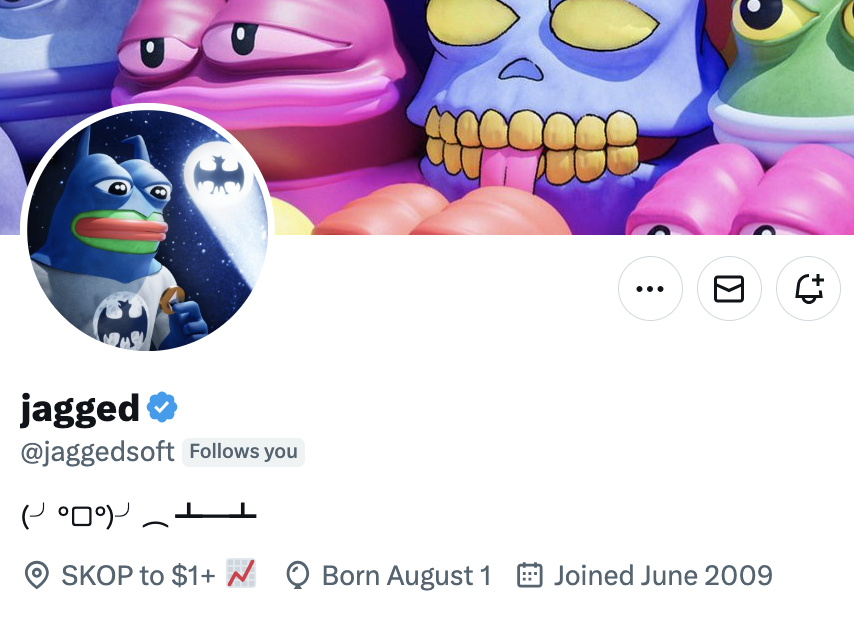seizzi's tweet photo. 🐸 $SKOP: The Next Meme Coin Sensation 

🔹Introduction to $SKOP

Welcome to the world of $SKOP, the latest meme coin sensation that's turning heads in the crypto space! In this thread, we'll explore the reasons why $SKOP is poised to become one of the biggest memecoins, backed by a strong community and solid fundamentals.

🔹Meet the Team Behind $SKOP

Meet the masterminds behind $SKOP: @TrsystanNFT and @jaggedsoft. These two legends have joined forces to bring you a meme coin that's not just about laughs and giggles, but also about building a strong, sustainable ecosystem. @TrystanNFT is one of the OG meme/Pepe artists. He has been creating and building here for years. ( $SKOP to $1 ) 👀

The $SKOP team has a proven track record of success. @jaggedsoft has been making waves in the crypto space for years, with a keen eye for identifying promising projects. He is also one of the biggest collectors in the NFT realm. His total NFT collection is worth almost $10M. With his involvement, $SKOP is in good hands.

🔹The $SKOP Community

$SKOP is more than just a meme coin. It's a movement! With a passionate community that's growing by the day, $SKOP is all about creating a fun and engaging environment where everyone can come together to share their love for memes and crypto. There are dozens of great artists in the community and they are constantly creating $SKOP memes for weeks.

🔹Transparency and Community Involvement

The $SKOP team is dedicated to transparency and community involvement. They've been actively engaging with their community, sharing updates, and addressing concerns. This level of commitment is a rarity in the meme coin space and sets $SKOP apart from the rest. The team is always responsive and reachable. They are 100% engaged/connected with the community.

🔹Tokenomics

$SKOP's tokenomics are designed to reward long-term holders. With a deflationary mechanism and a redistribution system, $SKOP aims to create a sustainable ecosystem that benefits its community. 100% of the $SKOP supply is in circulation. The team is not selling and they are fully committed to providing new CEX listings.

🔹The Future of $SKOP

The $SKOP community is buzzing with excitement and anticipation for what's to come. With plans for a Pepe Academy and merchandise, $SKOP is expanding its ecosystem and solidifying its position in the crypto market. @jaggedsoft already announced that @MEXC_Official listing is on the way and accordingly OKX and Gate listings will be on the horizon.

🔹Launch on the Base Chain

$SKOP's launch on the Base chain has been met with enthusiasm from the crypto community. As more people discover the potential of $SKOP, we can expect to see even more growth and adoption. I also believe that @coinbase might support this project in the future. Because probably $SKOP will be one of the biggest memecoins in the Base environment.

🔹Why $SKOP is Different

$SKOP is not just another meme coin. It's a project with a vision, a dedicated team, and a passionate community. As the crypto market continues to evolve, $SKOP is well-positioned to become one of the biggest memecoins. @jaggedsoft is one of the biggest OGs in the crypto world and he always supports emerging artists. So I am 100% sure that he also keeps building with $SKOP.

🔹Conclusion

In conclusion, $SKOP is a meme coin with a difference. With a strong community, solid fundamentals, and a vision for the future, $SKOP is a project worth keeping an eye on. So, buckle up and get ready for the $SKOP ride!