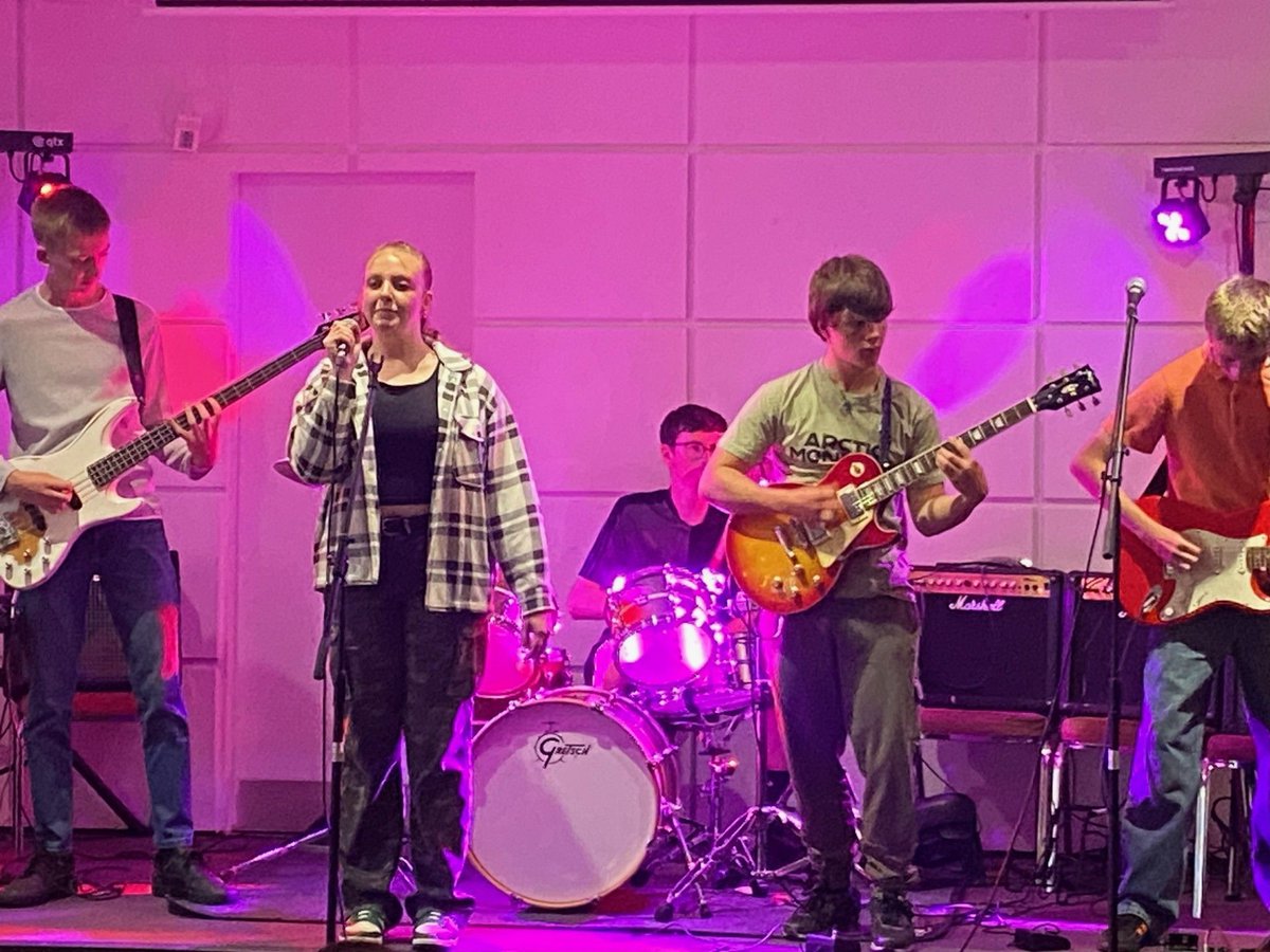 GeorgeEliotAcad's tweet photo. Our pupils absolutely smashed it at the Warwickshire Music Rock Concert last night. They performed to the local community with the head of Warwickshire Music Service commenting on how brilliantly our pupils did and conducted themselves. https://t.co/MRNhfASInX