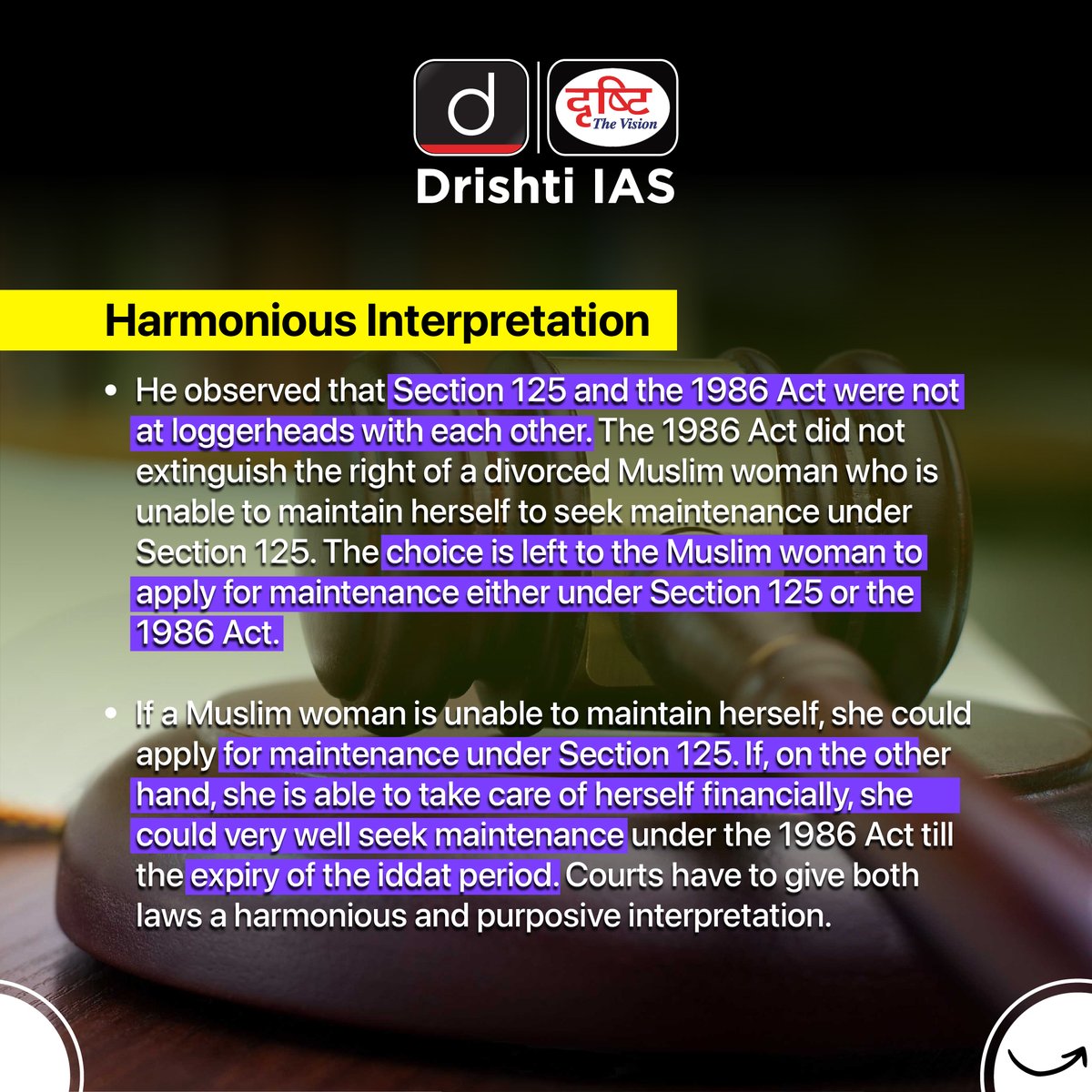 drishtiiaseng's tweet photo. Read about 'Not Charity, Right': The Supreme Court's Big Alimony Order for Muslim Women!
#DrishtiDailyBrief #SupremeCourt #Alimony #MuslimWomen #Divorce #Act #CrPC #Maintenance #Section125 #Article #Law #Constitution #UniformCivilCode #UPSC #IAS #DrishtiIAS #DrishtiIASEnglish https://t.co/MPfGT06qId
