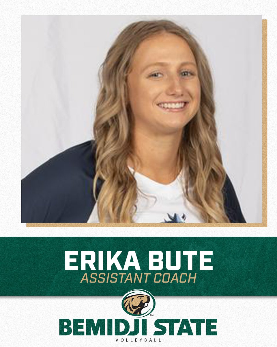 Bemidji State Volleyball (@bsubeaversvb) on Twitter photo Please help us welcome, AVCA All-American and two-time NSIC Libero of the Year, <a href="/Erika_Bute/">Erika Bute</a> to the Beaver Volleyball staff!
#GoBeavers #BeaverTerritory Please help us welcome, AVCA All-American and two-time NSIC Libero of the Year, <a href="/Erika_Bute/">Erika Bute</a> to the Beaver Volleyball staff!
#GoBeavers #BeaverTerritory