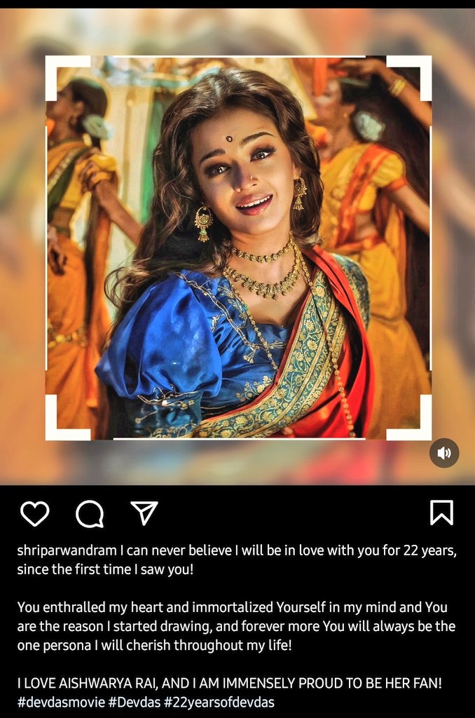 shriparwandra's tweet photo. I LOVE AISHWARYA RAI, AND I AM IMMENSELY PROUD TO BE HER FAN!
#devdasmovie #Devdas #22yearsofdevdas #aishwaryarai #aishwaryaraibachchan #sanjayleelabhansali @AishwaryaSpice @in_aishwarya @Aishusforever @Rahul_Lat @my_aishwarya @amit_AishGang @4everAishwarya @FabulousAish https://t.co/Ms3cn1v7SX