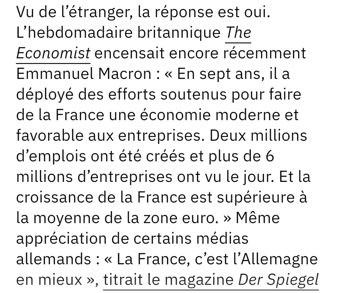 JBOOVII's tweet photo. Je résume, nous avons depuis 2017 @EmmanuelMacron qui a redressé l'économie du pays, créé de l'emploi et permis la création d'entreprises, et les français sont les seuls à ne pas le voir.

C'est moi où une partie de la population a du mal avec ceux qui ont du talent ? https://t.co/1sabaRqvGP
