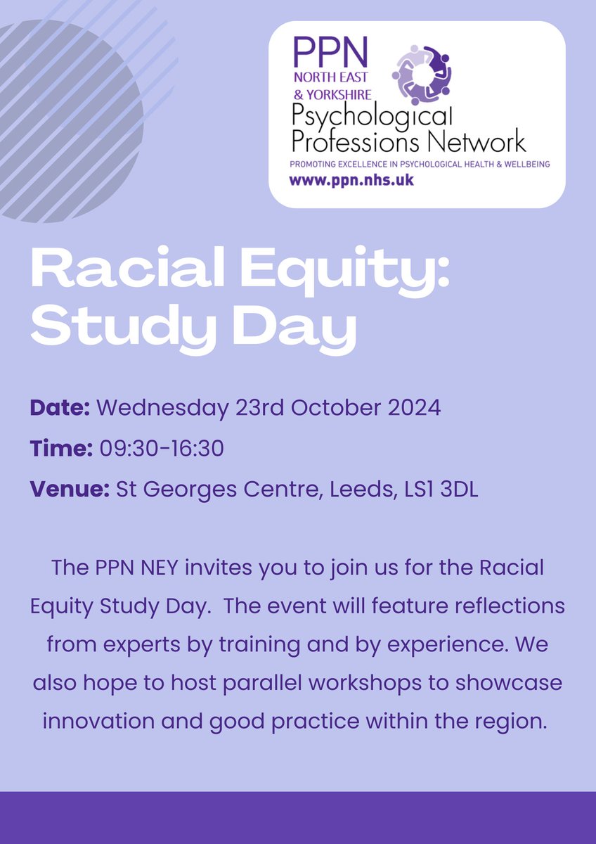 North East and Yorkshire PPN (@neandy_ppn) on Twitter photo The PPN NEY Racial Equity Study Day sign up page is now live, follow the link below to secure your place: 
buytickets.at/leedsyorknhspa… The PPN NEY Racial Equity Study Day sign up page is now live, follow the link below to secure your place: 
buytickets.at/leedsyorknhspa…