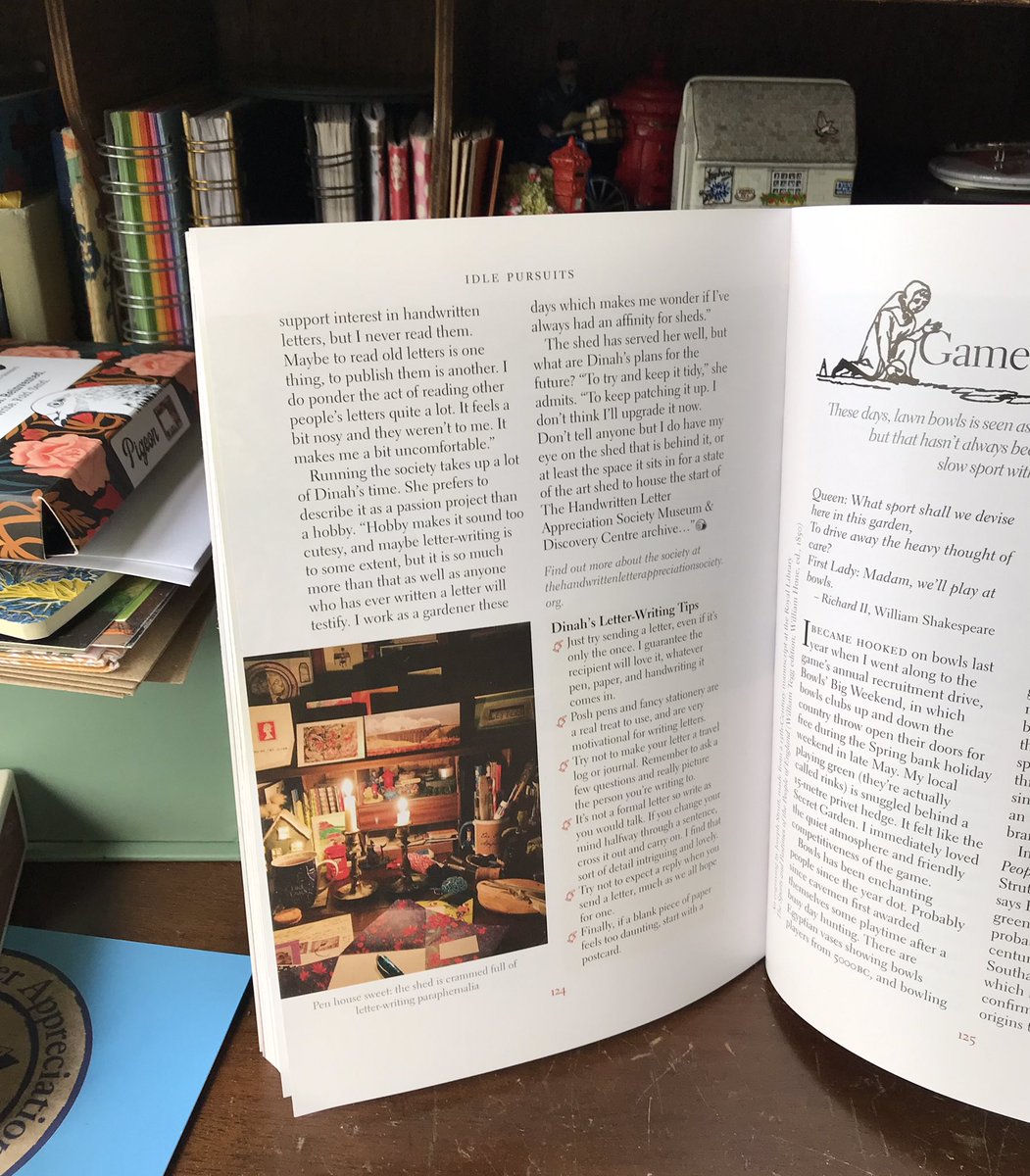 letterappsoc's tweet photo. It’s the Letter Writing Shed in the @idler in the Letter Writing Shed! Thanks everso to Alex Johnson (no relation) for getting THLAS HQ such a wonderful feature in such a wonderful publication! ☺️🏡📰🐌✉️❤️ https://t.co/fcBdyKItjC
