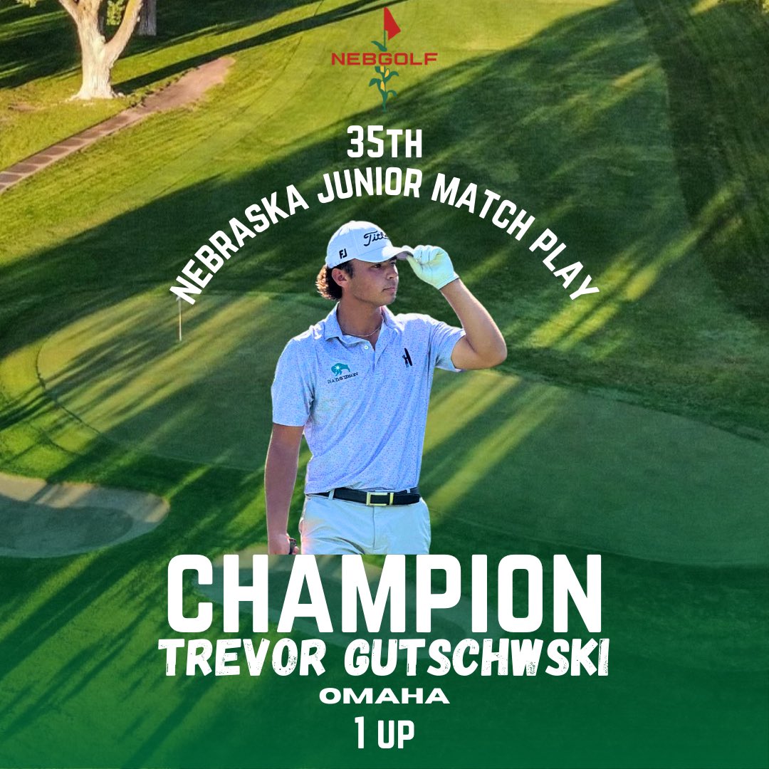 🏆 CHAMPION 🏆

<a href="/TGutschewski/">Trevor Gutschewski</a> defeats Tommy Kelley 1 up to win the 35th Nebraska Junior Match Play.