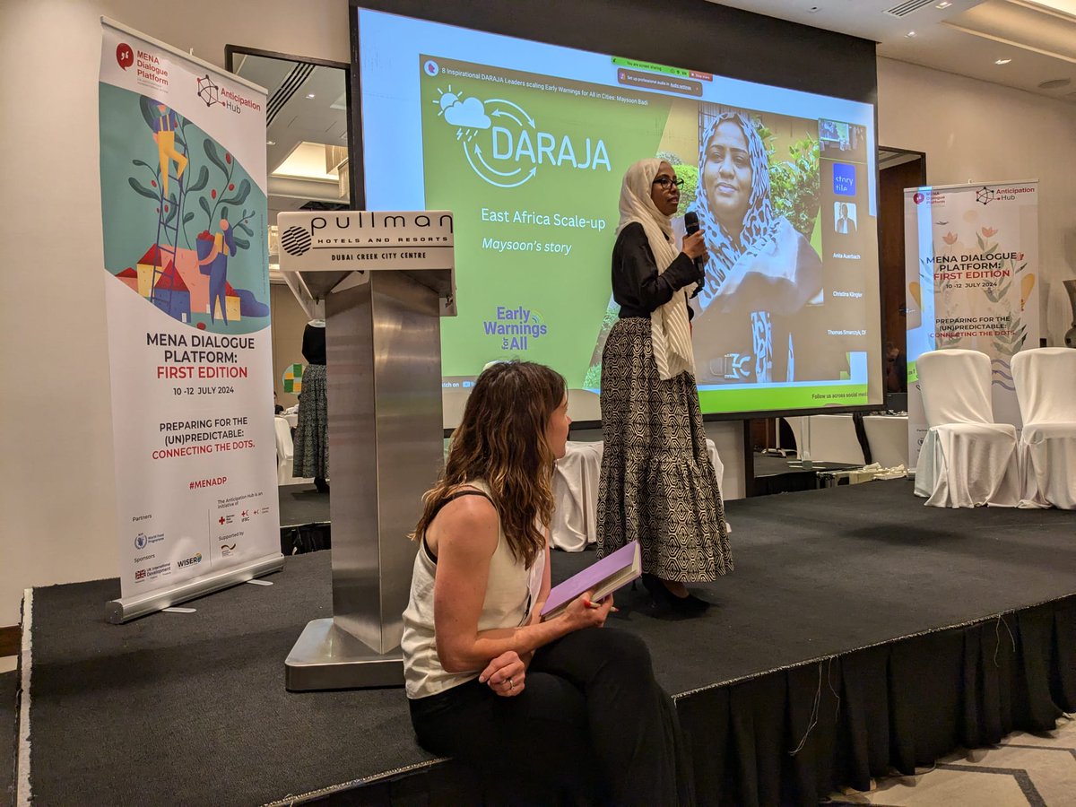 Resurgence_io's tweet photo. 🌍 Exciting News from Dubai! 🌍
We are thrilled to share that Resurgence participated in the first MENA Dialogue Platform on Anticipatory Humanitarian Action #MENADP. On day two, our very own Esraa Osman Elgadi presented the DARAJA project... https://t.co/tCj63JrLgx