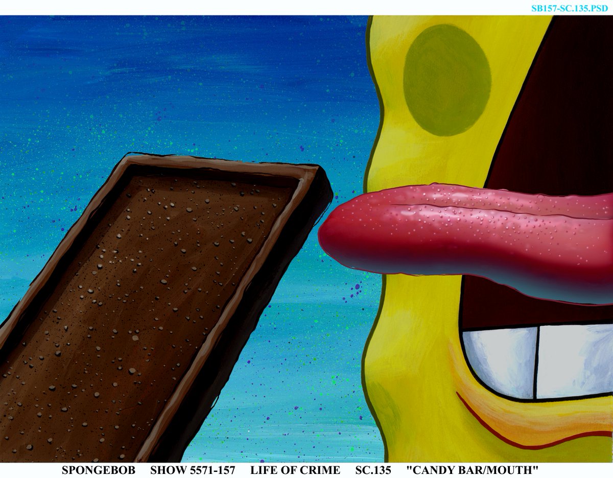 ArtofSpongebob's tweet image. A painting from the episode "Life of Crime."