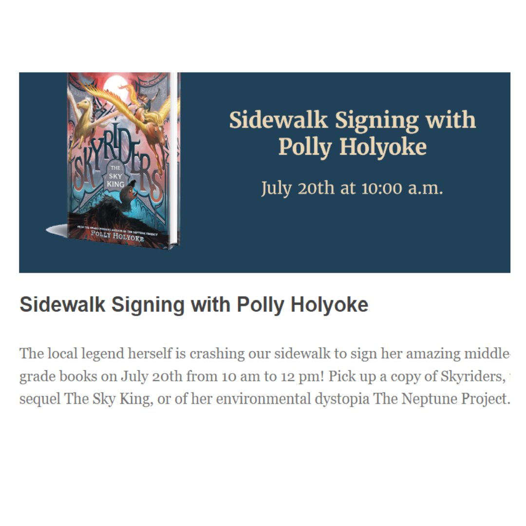 PollyHolyoke's tweet photo. Ha! I seem to have achieved the status of "Local Legend" here in Steamboat. Thank you,  Off the Beaten Path, one of the best indie bookstores anywhere! #mglit #kidlit #mgfantasy #indiebookstores #flysafeflyfree https://t.co/GITkTIwyWF