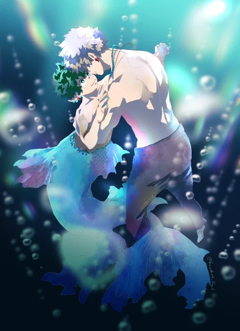 人間と人魚な。