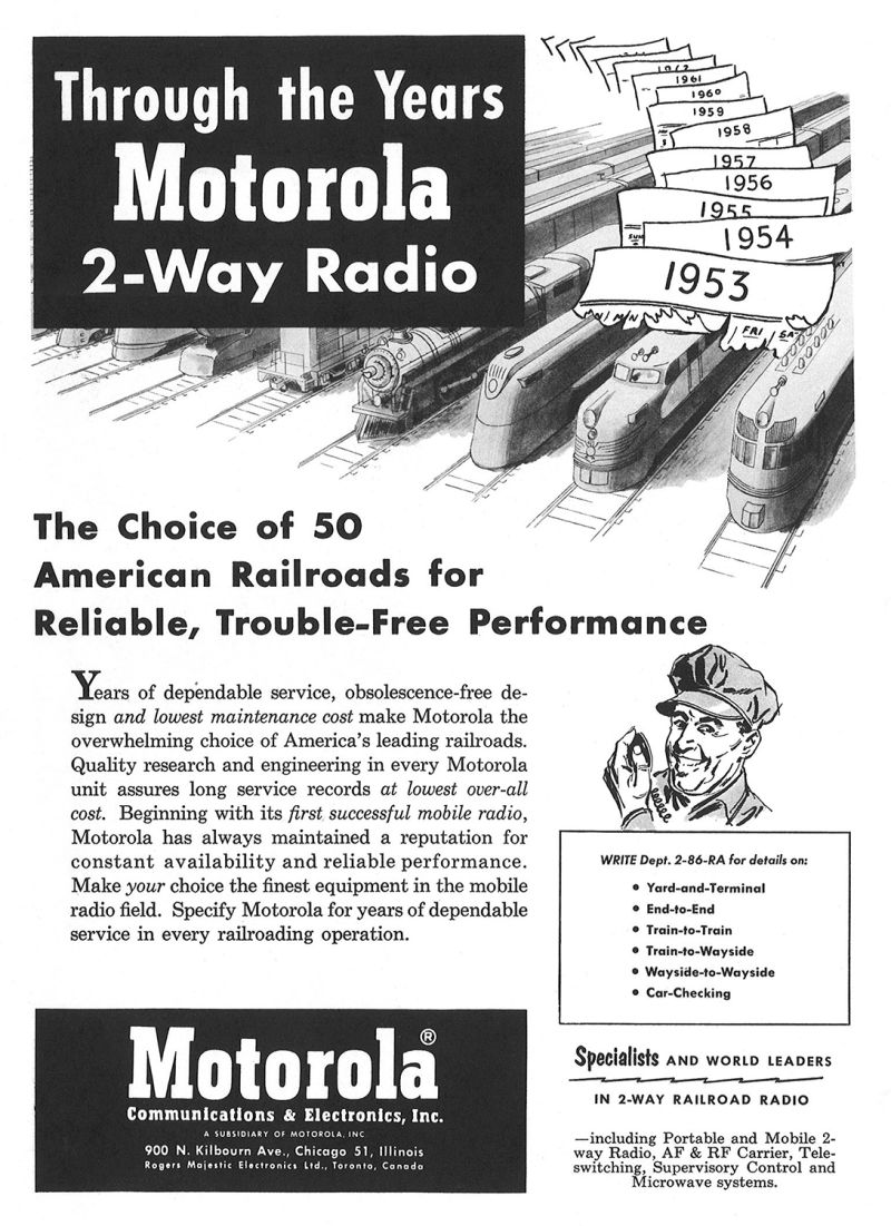 #ThrowbackThursday ⏪1952
Check out this print ad promoting our #TwoWay radio systems. Our radios provided service &amp; support to a variety of transportation customers including American railroads 🚂. 70 years later and we continue to strive for engine-uity ⚙️.
