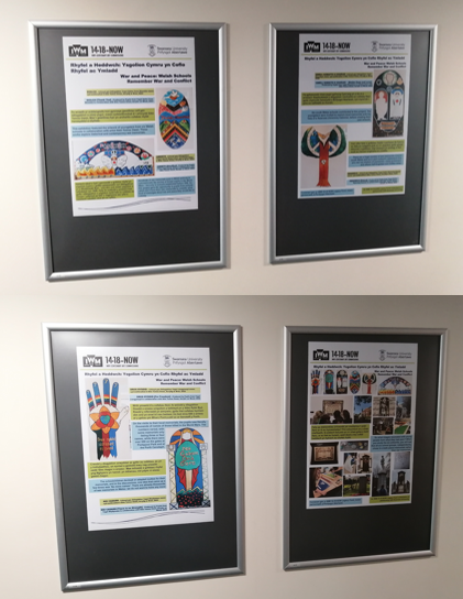 WelshMemorials's tweet photo. Great to see posters up in the @SwanseaHistory corridor showing off the output of the 'War &amp; Peace' project - the six wonderful 'peace memorials' created by south Wales schools - with thanks to @iwm_network &amp; @sionmun https://t.co/OrUvePVBQp