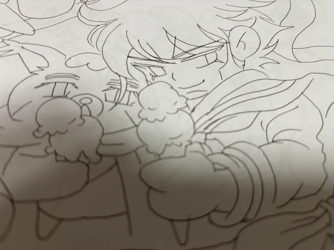 イベ絵進捗〜🍦 