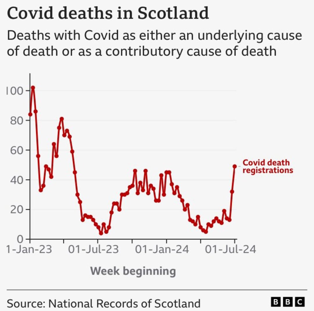 🏴󠁧󠁢󠁳󠁣󠁴󠁿Mortalidad actual por Covid en Escocia.

Por qué los medios no dicen NADA sobre ésto es un misterio.

Y NO está pasando solo en Escocia.
🧵