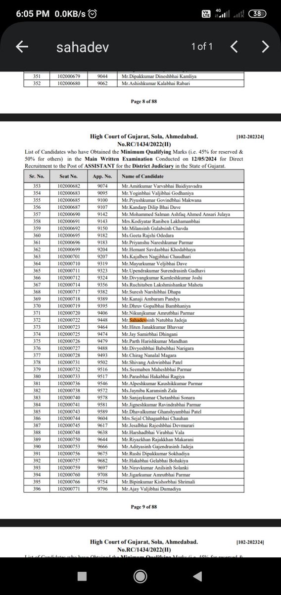 Sahdevsinhji_'s tweet image. 🏹 High court Assistant Mains Cleared 🏹 #highcourt #assistent #exam #mains