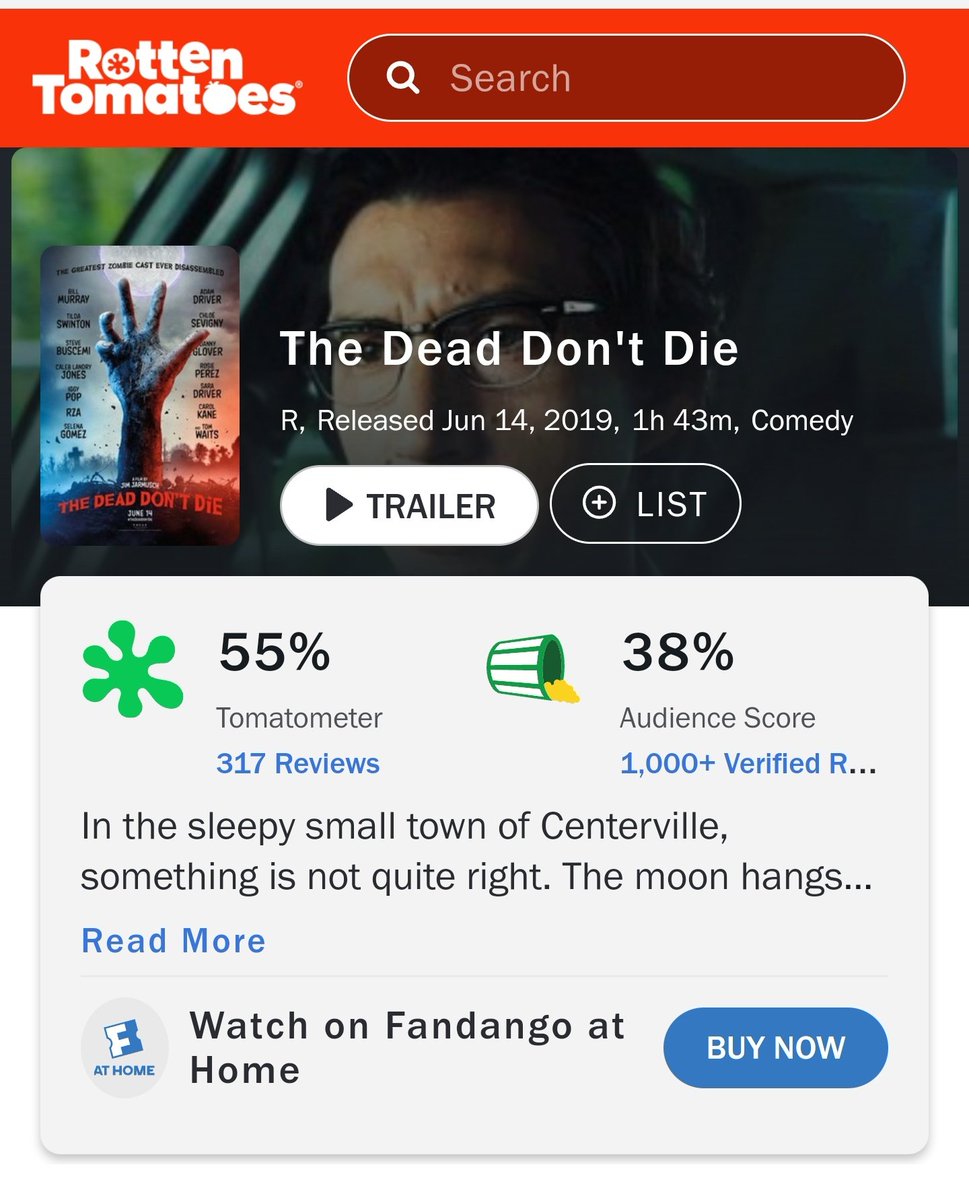 "I wonder what this movie is rated on rotten tomato?" "Oh."
I run a bad movie club once a month and might have found a good candidate for the next watch 😂