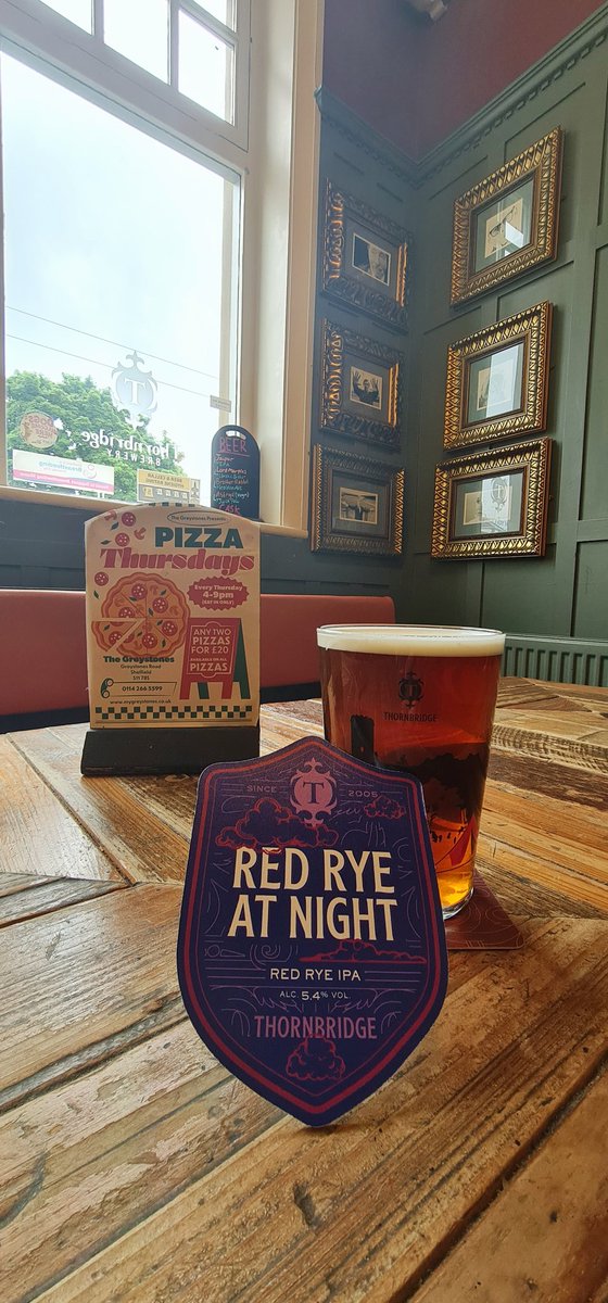 TheGreystones's tweet photo. BRAND NEW TO THE GREYSTONES CASK LINE
RED RYE AT NIGHT, a gorgeous malty rusty red IPA with suttle flavours of rye & a pleasant dry aftertaste.
#local #pubs #sheffield #thornbridgebrewery #handstretchedpizza #caskmarque https://t.co/soItykZfc7