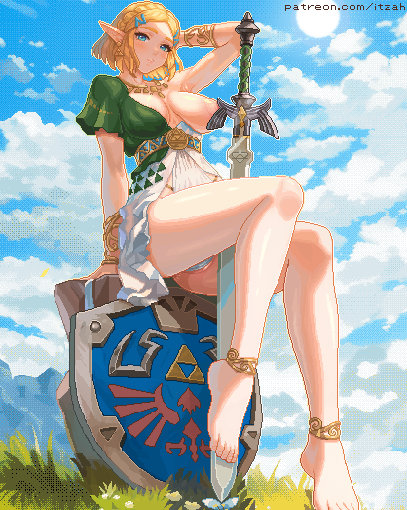 1TZAH's tweet photo. Protagonist zelda #pixelart wallpaper. TotK outfit. https://t.co/M3thPCB4vU