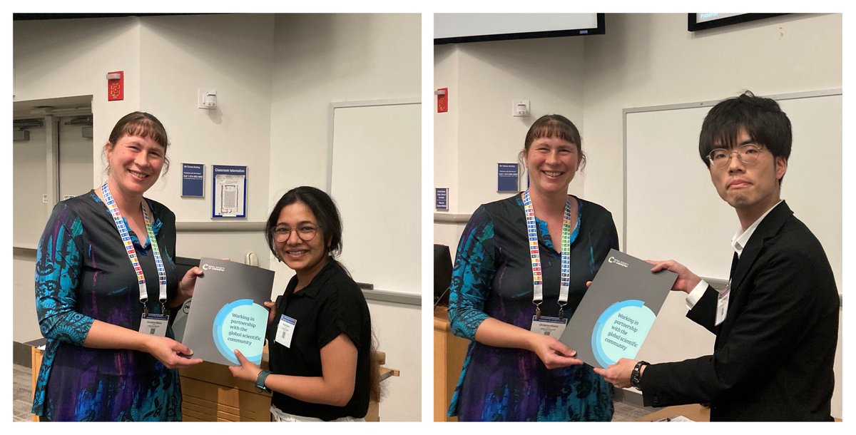 nanoscale_rsc's tweet photo. Join us in congratulating Maya Khatun @mayachemie and Yuto Fukumoto for winning our poster pirzes at ISMPC 2024 at @psu_chemistry @penn_state! Find out about the winners in our latest blog https://t.co/EykHJCVgty @RSC_Japan https://t.co/rQfbYIZbuZ