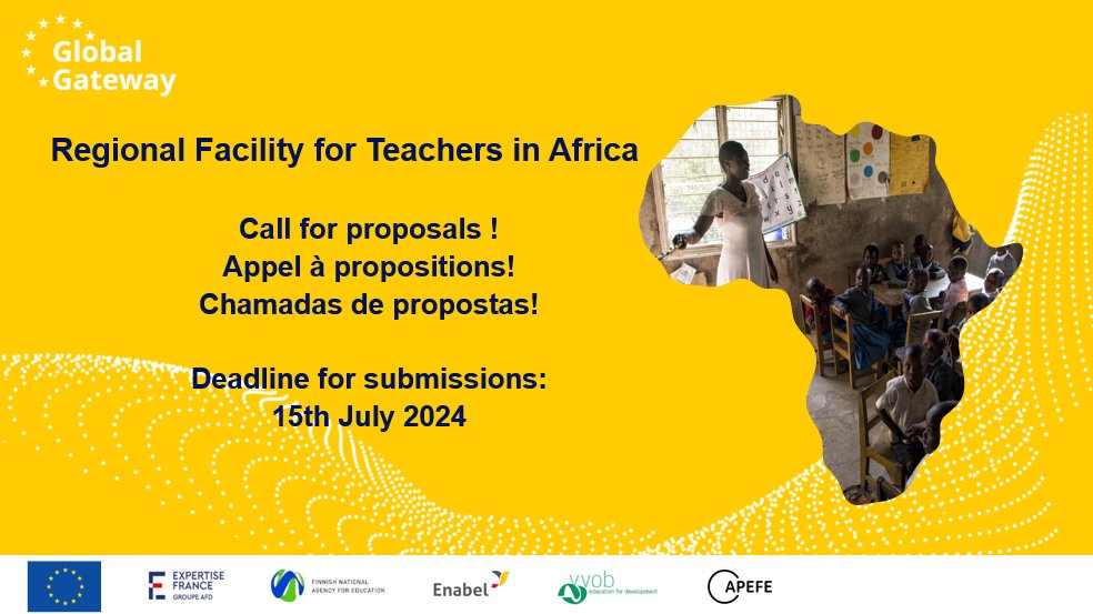 Enabel_Belgium's tweet photo. 🚀Only 4 days left to apply to "Regional Facility for Teachers in Africa" #CallsforProposals !
🗣️Are you a non-profit actor interested in Sub-Saharan Africa teacher education?

Don't miss this opportunity! 

🔍More info: https://t.co/Dk3zlIul94 https://t.co/0UwxuHGknW