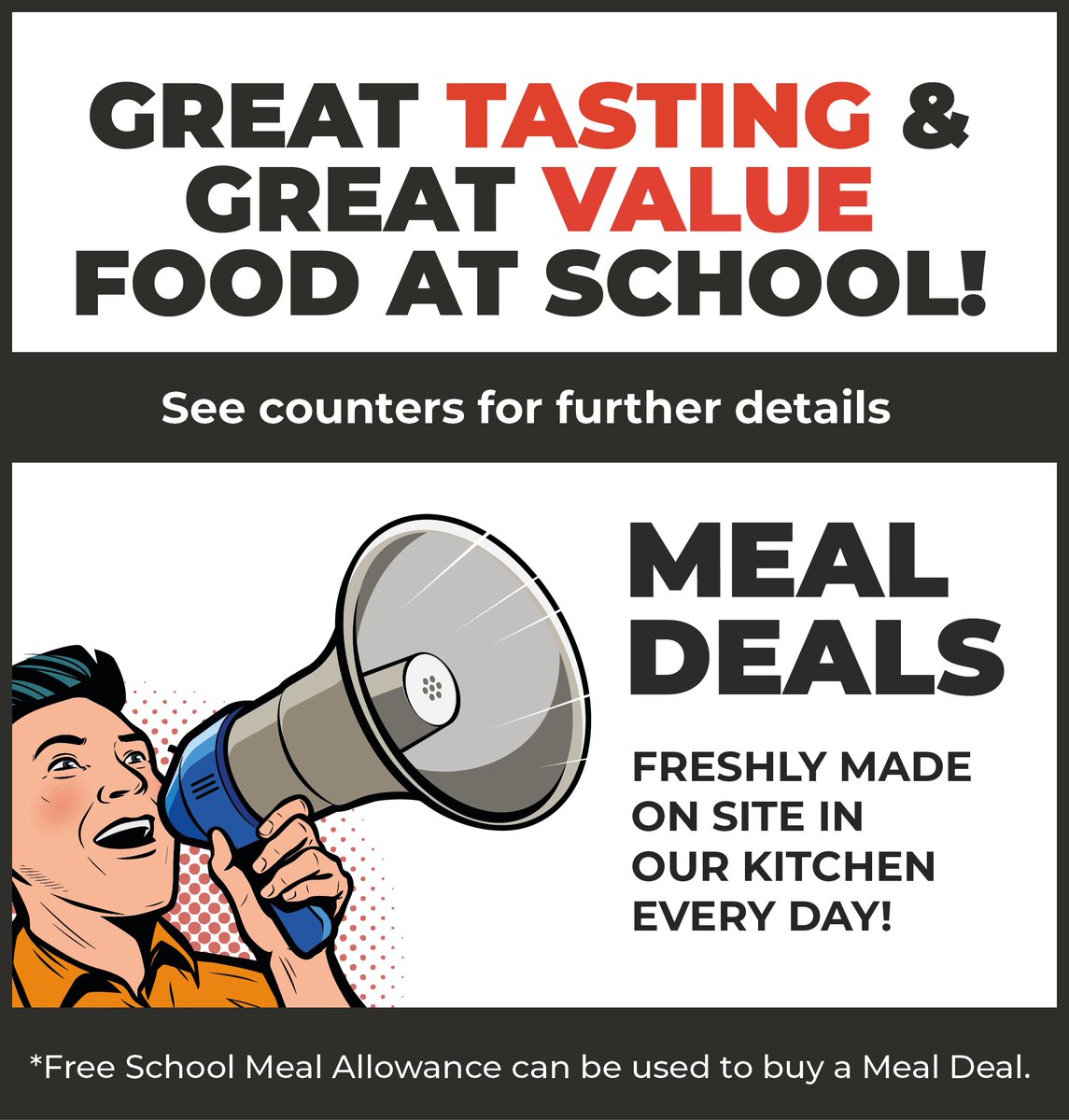 For more information and to check if you can get FREE School Meals please visit this website: 🌐 gov.uk/apply-free-sch…  

Start taking advantage of our yummy and nutritious school meals and think about what else you could buy with the money you save! 💰💭🍎🍕